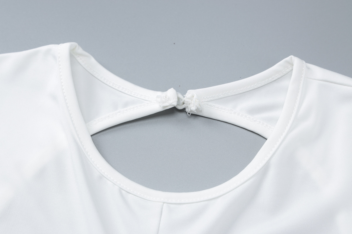 Women Clothing Autumn Solid Color Long Sleeve Sexy Backless Slim Fit Bodysuit Women