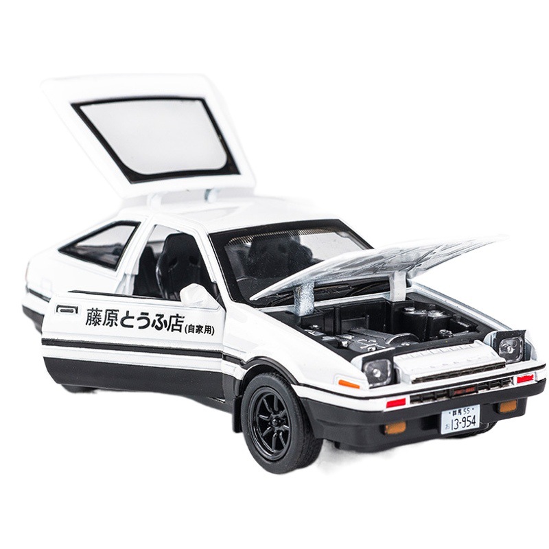 Jianyuan AE86 cabeza Texto D aleación modelo coche Fujihara tofu tienda escena modelo simulación modelo de coche