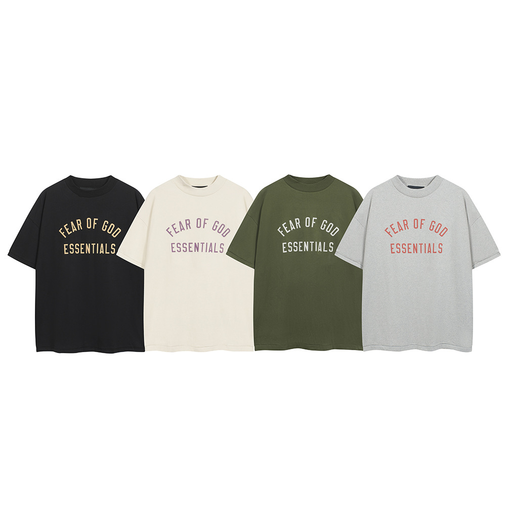 ESSENTIALS nuevo estilo de verano americano de moda casual letras impresas camiseta de manga corta para hombres y mujeres parejas