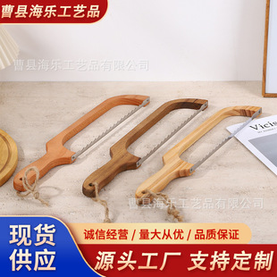 in stock wooden bread knife saw sandwich slicer baguette toast saw anti curved wooden bread cutter