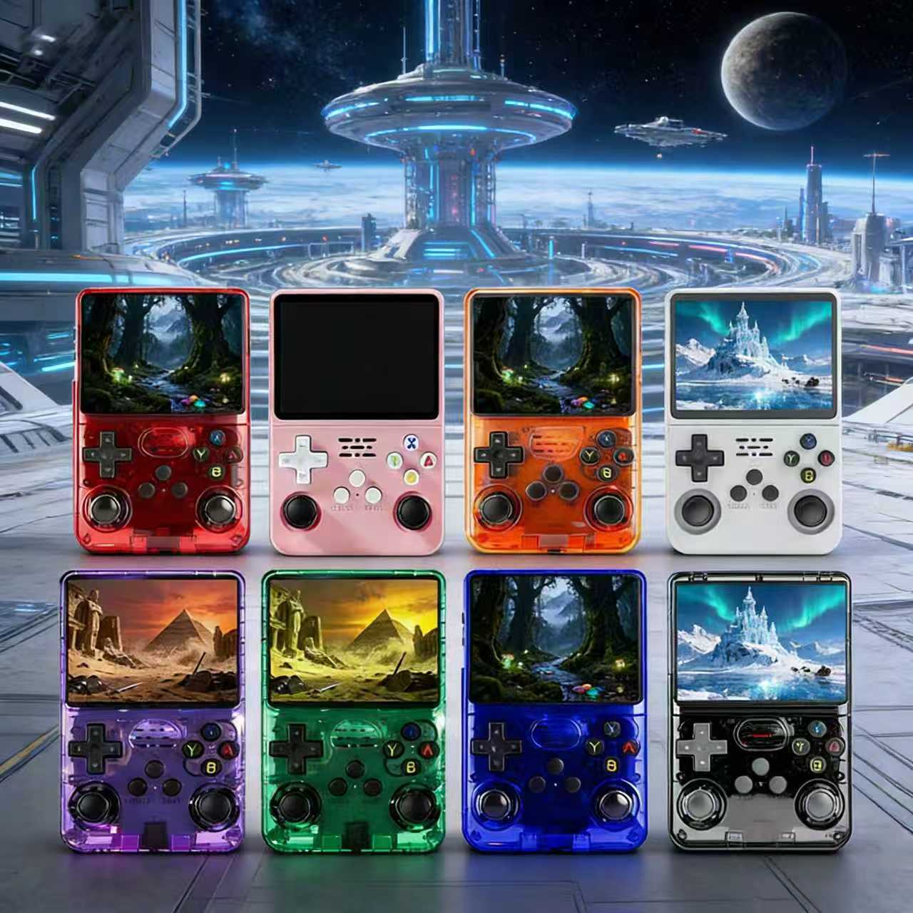 Transfronterizo R36S de código abierto PSP consola de juegos arkos sistema de almacenamiento 1GB juego portado RK3326