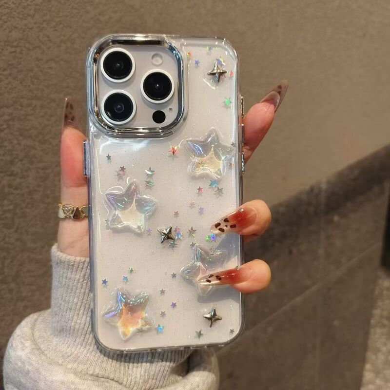 Super Fairy High-End Laser Sequin Samsung S26 Five-Pointed Star Samsung S26Ultra Suitable for Samsung S24 Mobile Phone Case