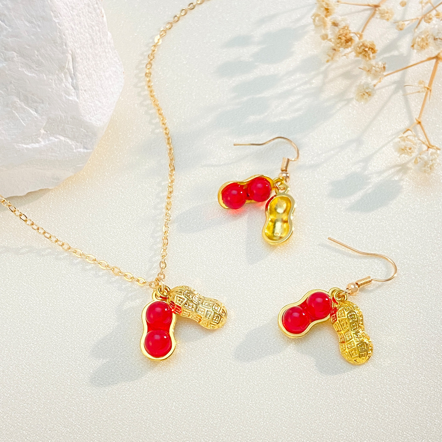 Traje de joyería de perlas de diamantes de Venta caliente transfronteriza temperamento de moda de mujer flor geométrica gota de agua collar pendientes traje