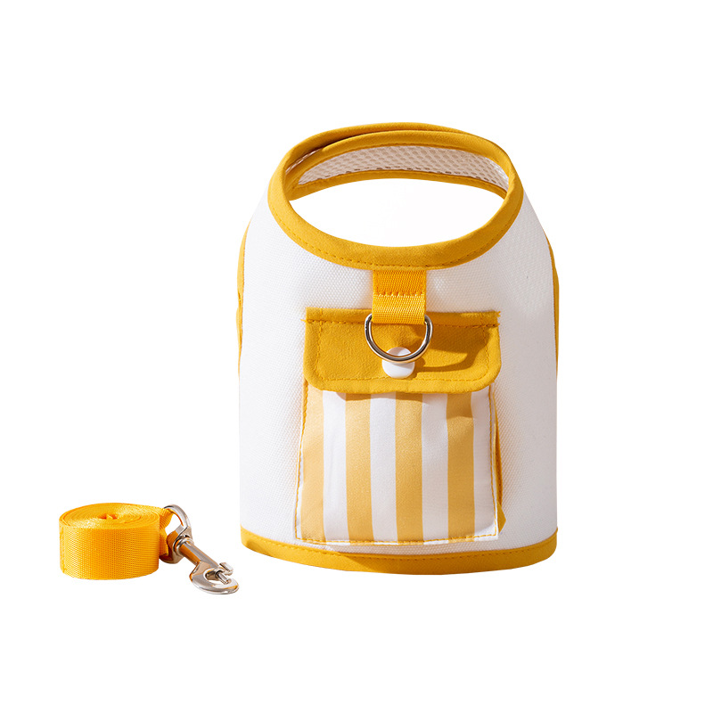 Mochila a rayas coreana para perros, correa para el pecho, correa para el pecho, chaleco para gatos, estilo chaleco para gatos, salida para mascotas, cuerda para pasear para perros, cuerda para pasear para gatos
