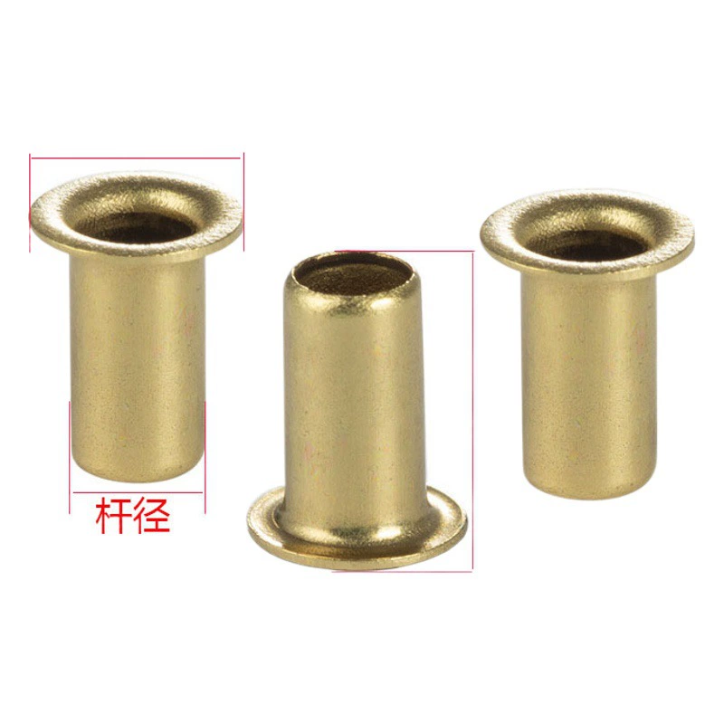 В наличии Полая заклепка с круглой головкой через отверстие с низким содержанием свинца Латунь Электронная Пряжка для глаз из кукурузного газа M2-M4 Полная полая медная кукуруза