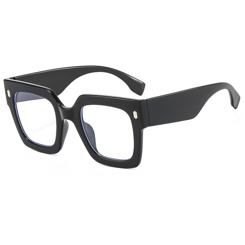 Amazon new square large frame European and American style decorative eyeglass frames for women, internet celebrity street photography, personalized anti-blue light plain glasses