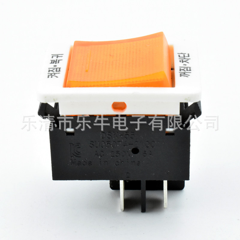 KCD4韩式 船型开关 过载保护 韩国排插开关KCCB认证 KCD4 4脚带线