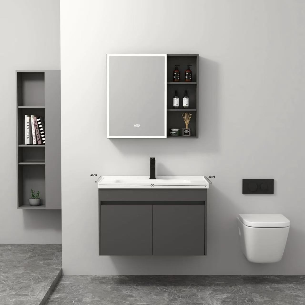 Honeycomb aluminum alloy modern and simple bathroom cabinet set, hand and face washing ceramic integrated basin cabinet, washbasin basin, small-sized apartment undefined