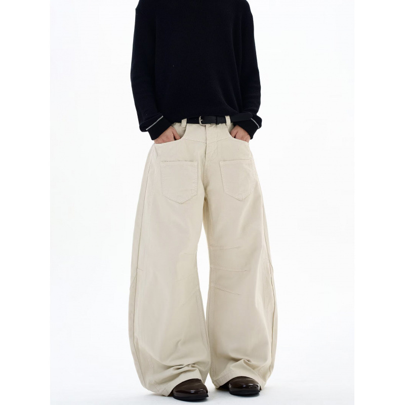 Off-White Wide-Leg Jeans for Women, Autumn/Winter 2026 New American-Style High-Waisted Loose Drape Straight Pants