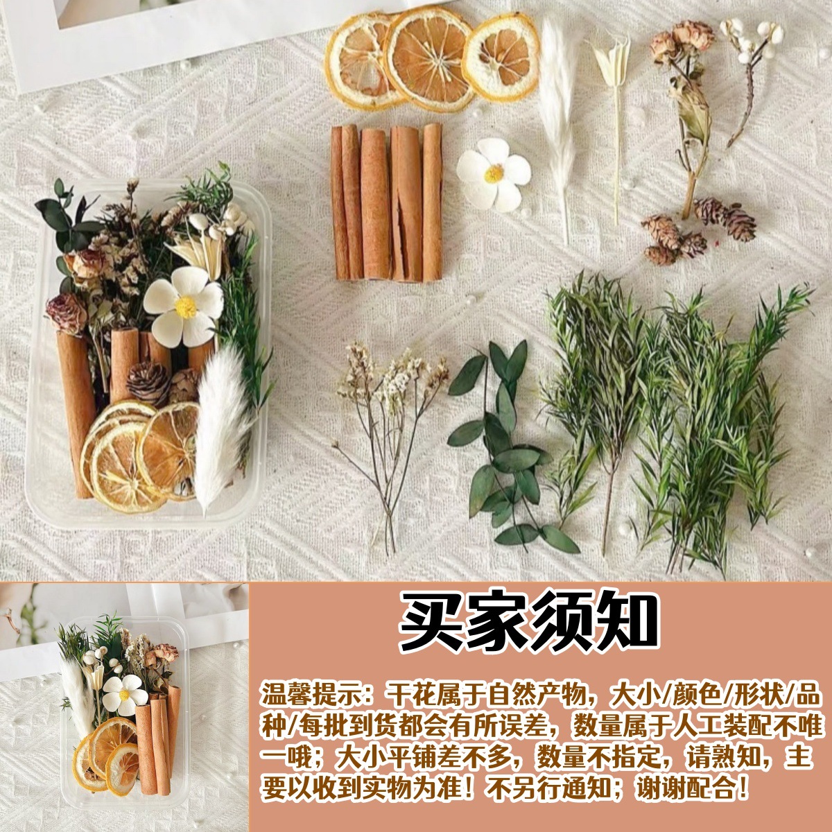 Fruitas secas flores secas DIY material paquete de plantas naturales secas al aire navidad pine canela hecha a mano in decoración adornos inmortales