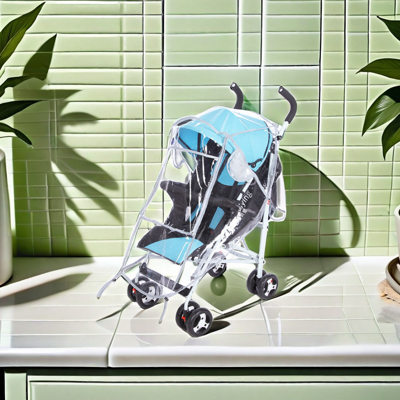 Spot cochecito de bebé a prueba de viento cochecito de bebé paraguas cubierta de lluvia universal a prueba de viento y polvo EVA material transparente y transpirable