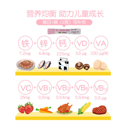 Baby and Toddler Calcium Iron Zinc Nutrition Pack Vitamin Complex Multivitamin Nutrition Infant Food