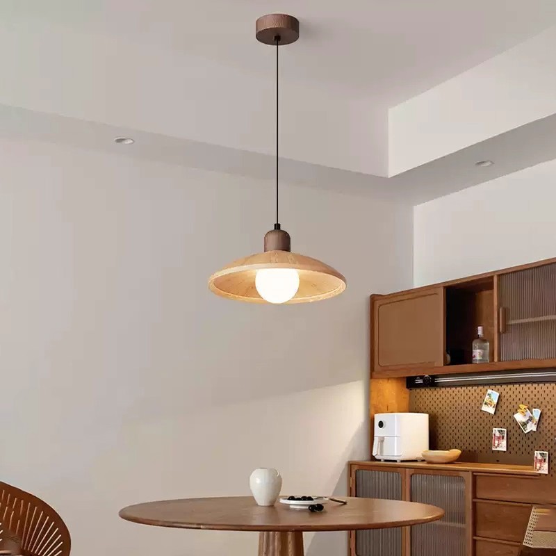 Lámparas de restaurante de estilo antiguo estilo japonés retrógrado de madera de nuez bar de dormitorio candelabros de sala de estar