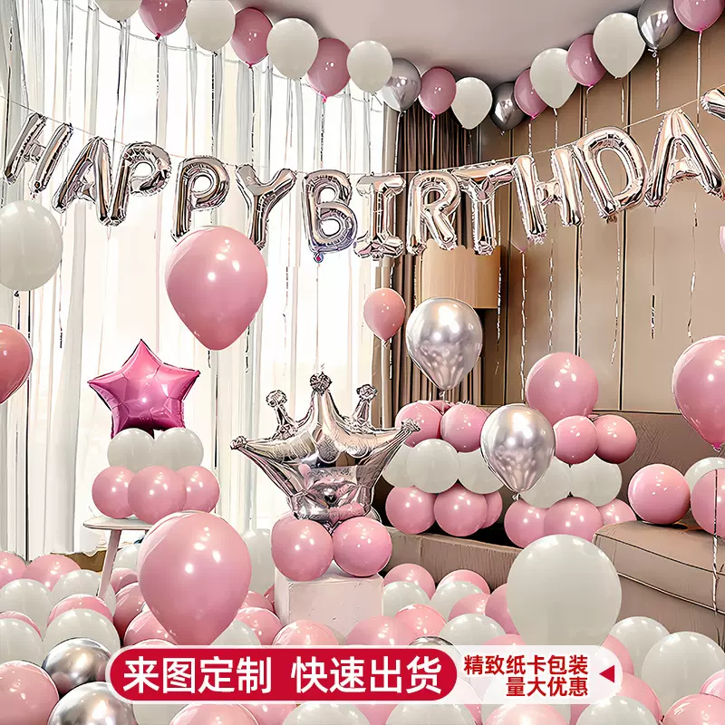 生日气球派对装饰品场景布置背景墙装扮用品高级感的套餐外贸套装