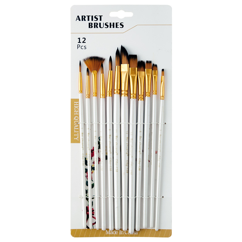 White brush, set, 12 pieces