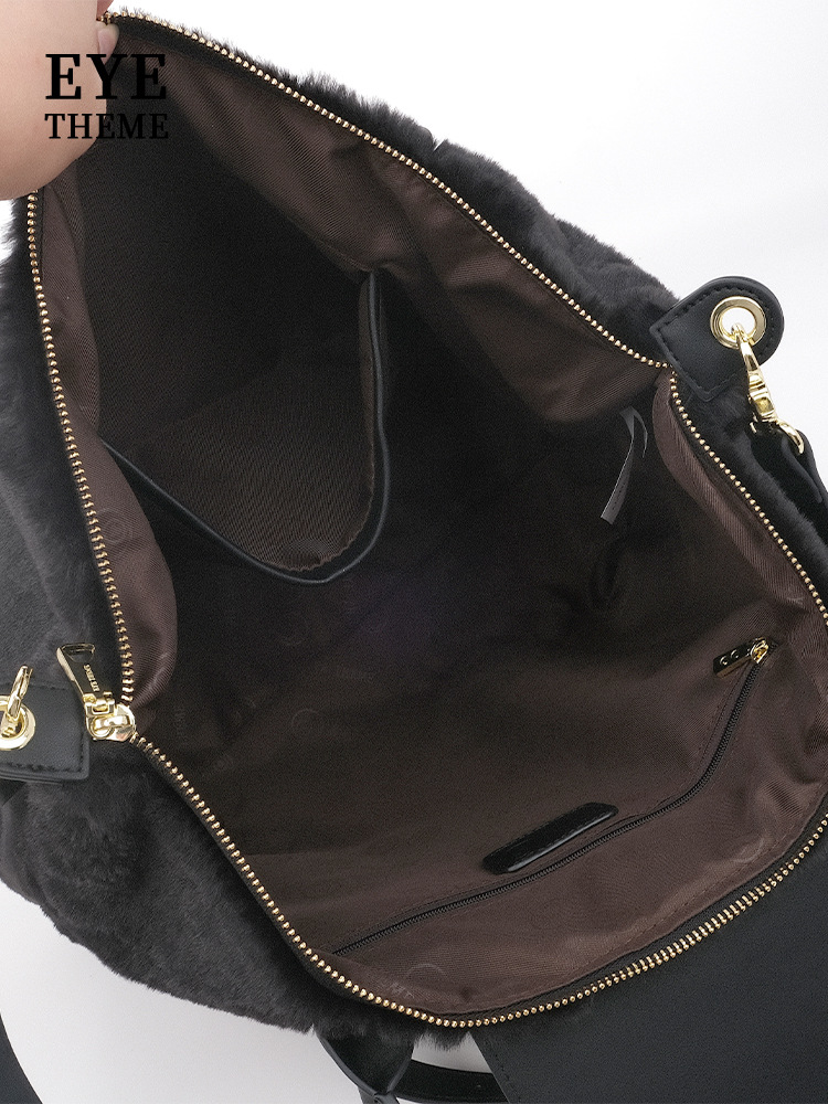 Otoño y invierno de gran capacidad bolso de peluche damas bordado peludo nicho de gran capacidad bolso de mochila 2714 #