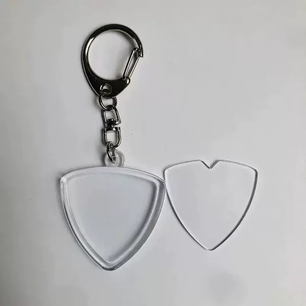 Triangular Transparent Pick Holder Heart-Shaped Guitar Collection Standard Pick Pendant Keychain Pick Storage Pendant