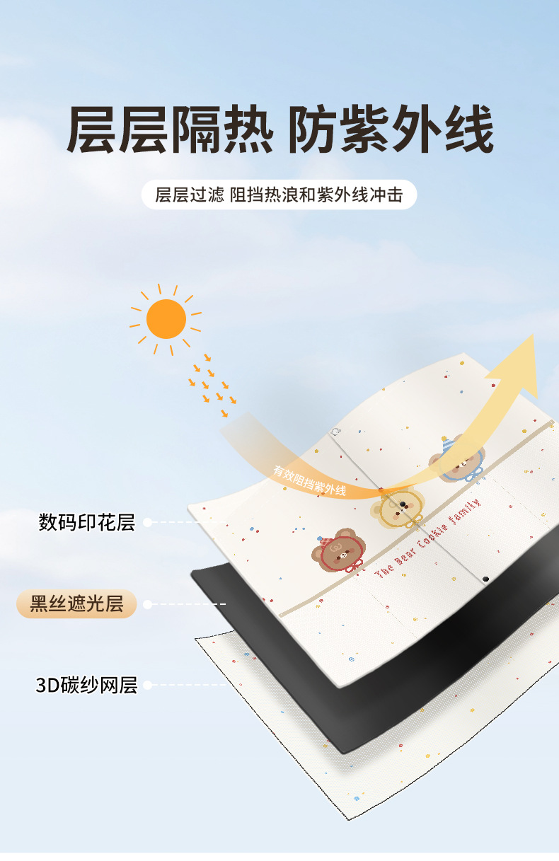 Car sunshade window curtain suction cup heat insulation sunshade car children baby side window car sunscreen privacy