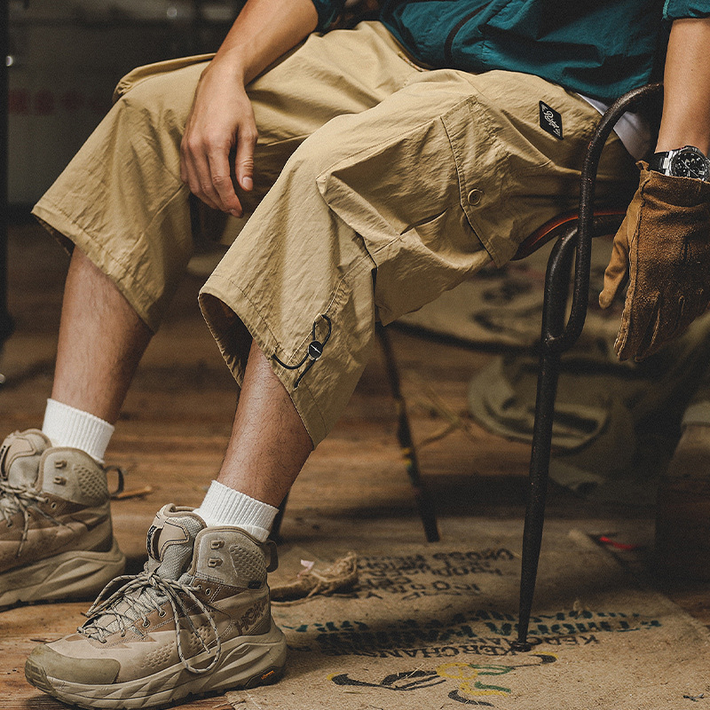 Jayleno American Tooling Shorts Men's Summer Loose Straight Urban Commuter Light Outdoor Quick-drying Hiking Capri Pants