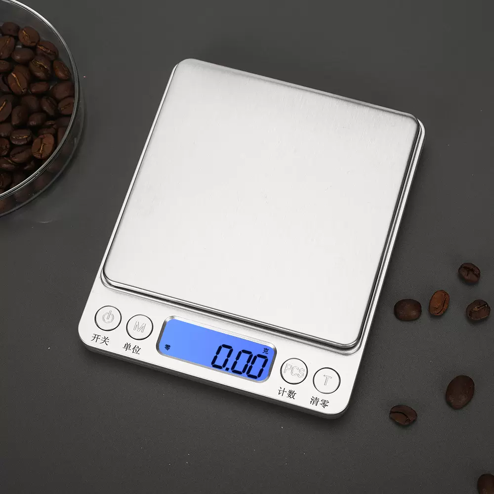 电子秤家用食物厨房秤不锈钢珠宝秤小型电子厨房称重克称电子称