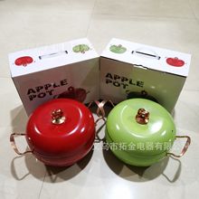 厂家直销苹果汤锅家用炖汤锅双耳不沾养生煲汤锅礼品包装一件代发