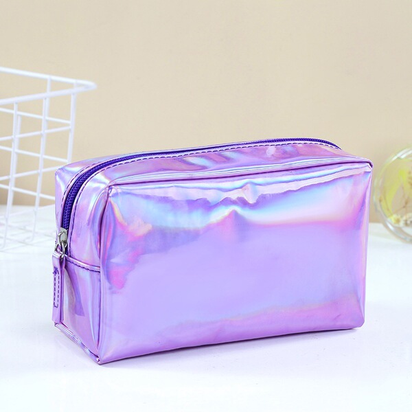 solid color handheld cosmetic bag