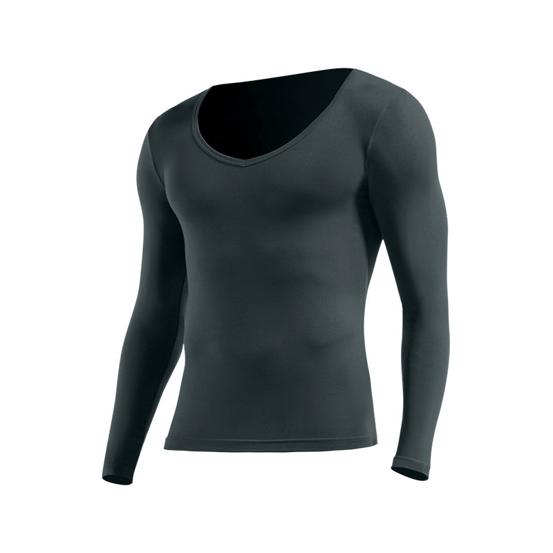 Herren Thermounterhemd mit tiefem Ausschnitt und weitem V-Ausschnitt, dünner Baumwollpullover, 80er-Packung, nahtlose Thermounterwäsche_voghion.com