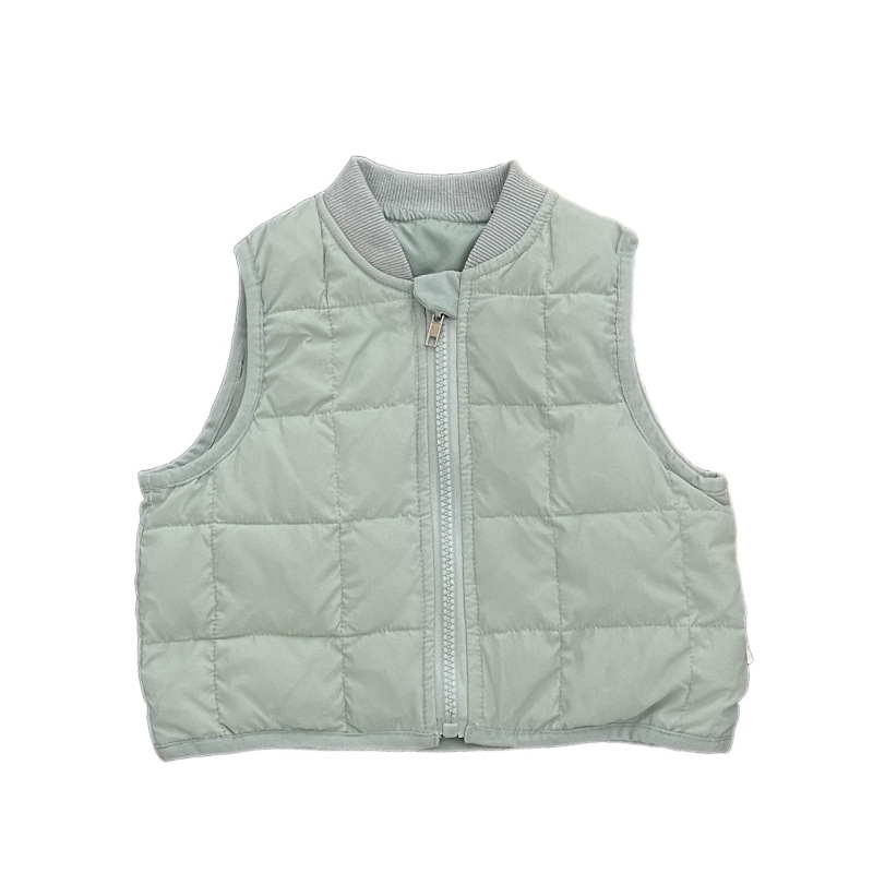 Baby otoño-invierno chaleco de pluma 2025 nuevo invierno bebé de color sólido ligero y delgado chaleco pequeño