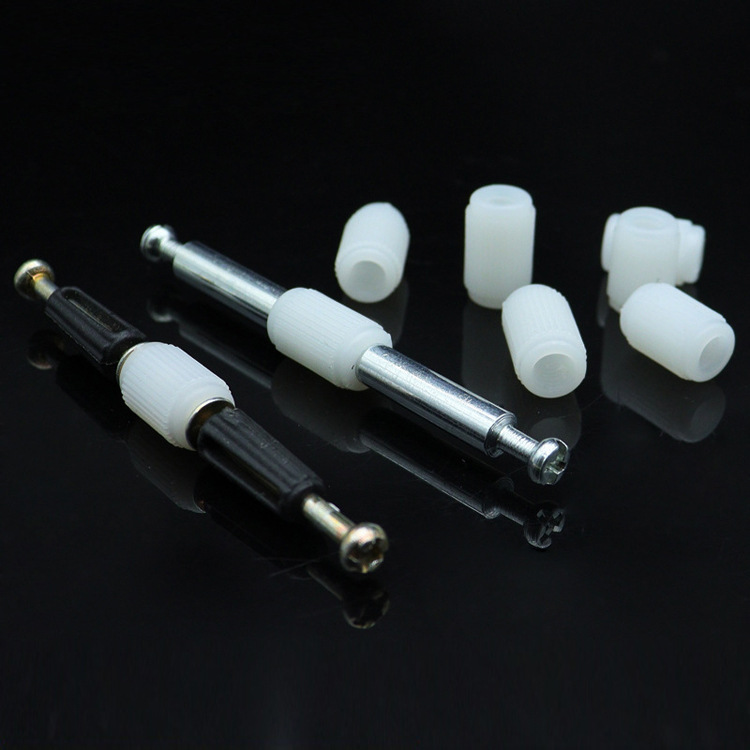 Envío gratis 1618-Placa de nylon de doble cabeza de doble paso piezas incrustadas de tres en uno de dos vías Conector recto a través de la tuerca de partículas de goma del agujero