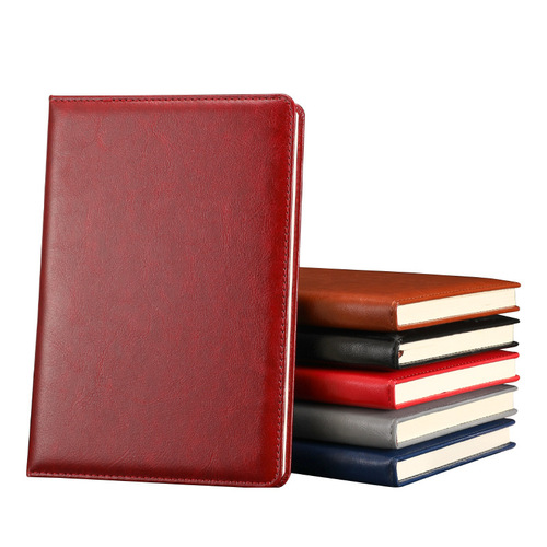 Wholesale A5B5 Notebooks with Leather Cover for Business Large-Sized Office Meeting Minutes Notebook with Logo Printing