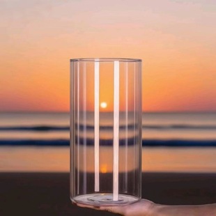 Manufacturer's Ready-Made High Borosilicate Glass Vase Hydroponic Plant Vessel Living Room Table Vase Straight Glass Vase