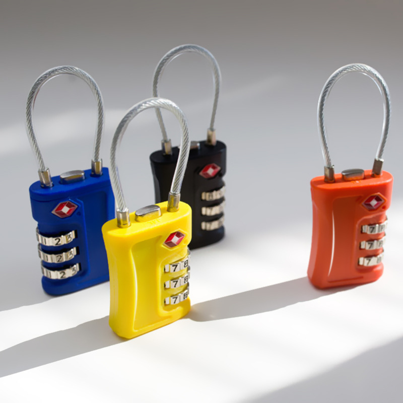 TSA password lock Customs lock Luggage lock Backpack Travel High-speed Railway European Airlines 3 password padlock 4