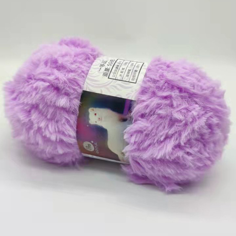 Imitación de visón terciopelo grueso lana tejida a mano DIY Imitación Piel terciopelo visón terciopelo sombrero bufanda manta hilo al por mayor