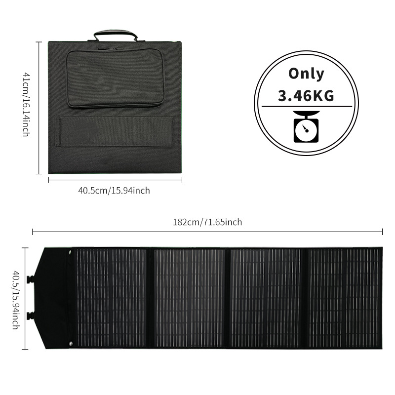 Tablero de carga solar plegable portátil transfronterizo 100W200W400W Tablero fotovoltaico para automóvil Tablero solar para campamento