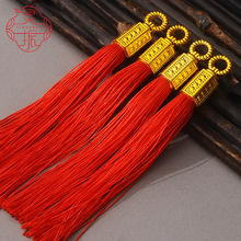 喜庆挂件吊坠14cm镀金方管带插头流苏辣椒串饰品配件18cm吊穗批发