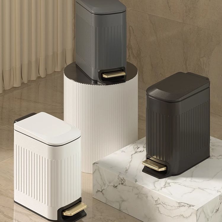 Slim Step Trash Can – Space-Saving Stainless Steel Bin With Foot Pedal, 6L/10L For Bathroom, Kitchen & Office_voghion.com