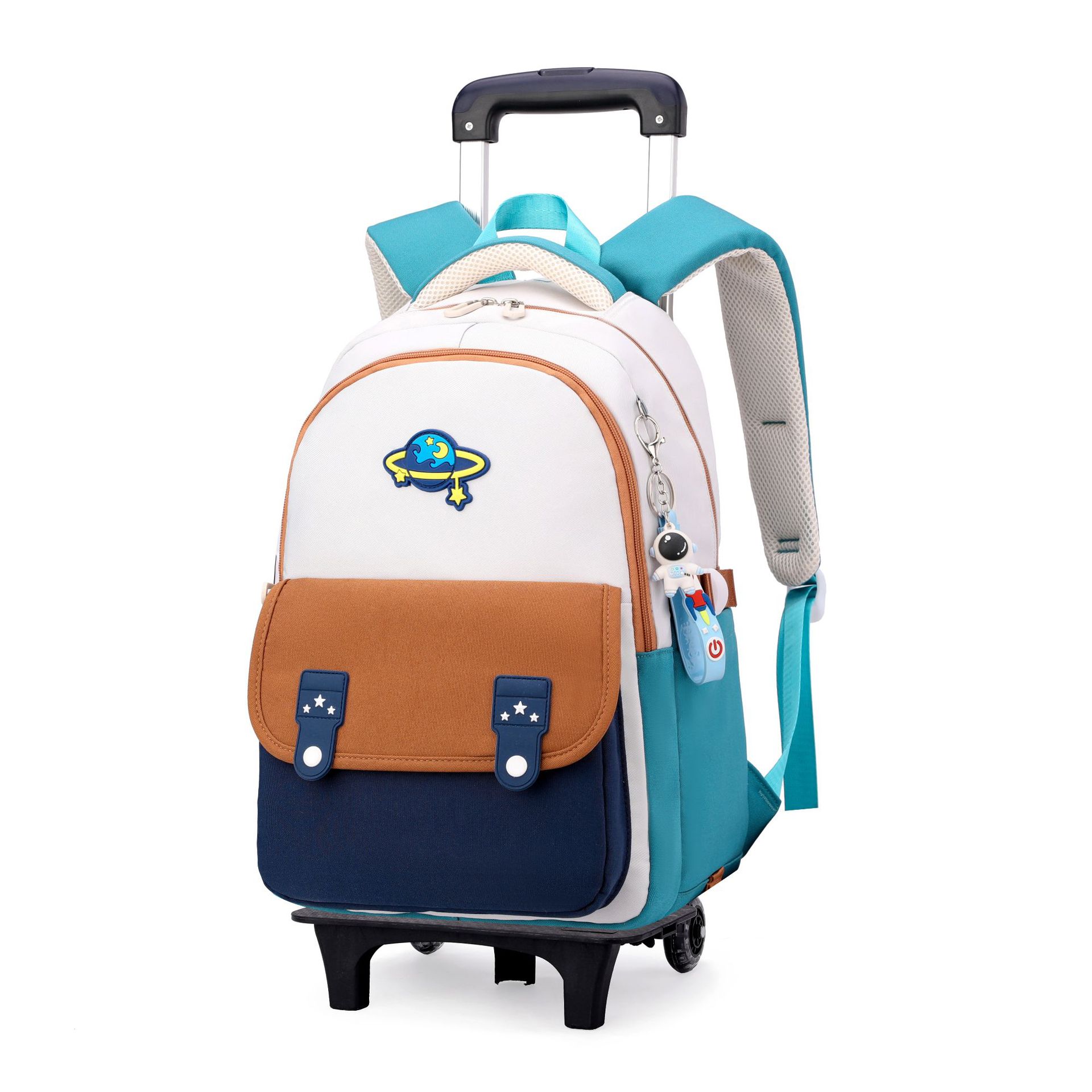 Mochila infantil de pescado natural para estudiantes de primaria grados 1 - 3 - 4 mochila de tirón para subir escaleras mochila de doble propósito al por mayor transfronteriza
