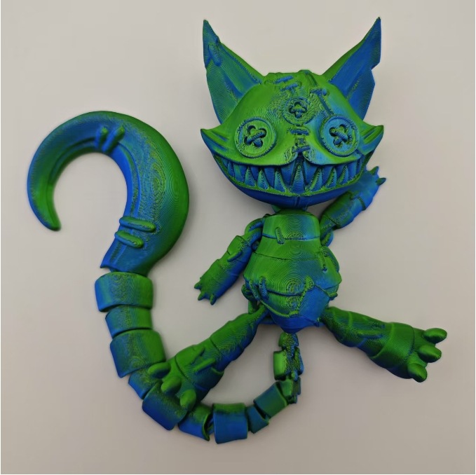 3D Printed Long-Tailed Devil Cat with Movable Joints, Cross-Border Decompression Decorative Ornaments, Kidsren's Birthday Gifts