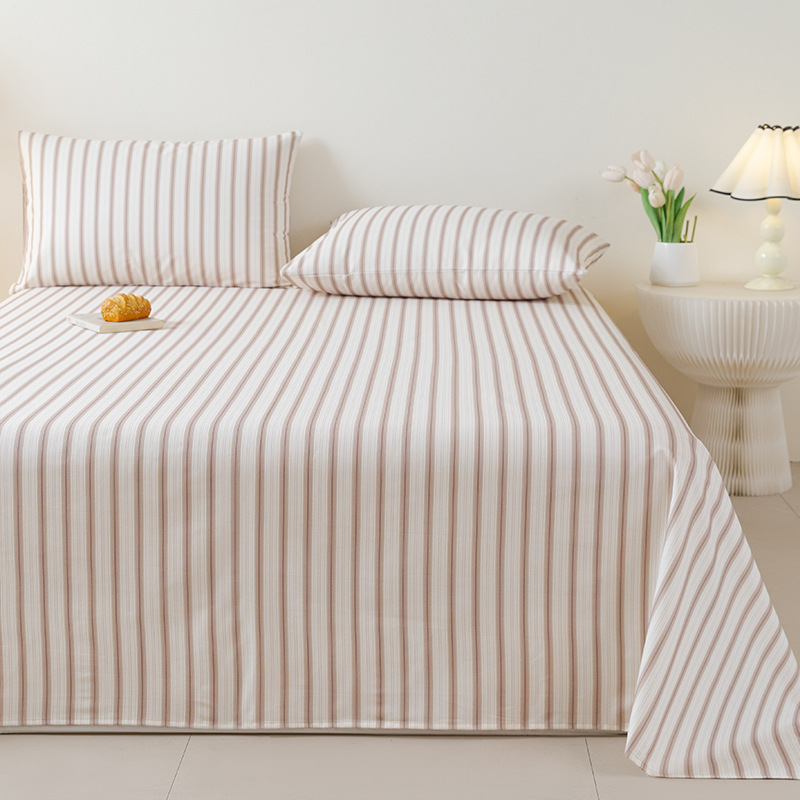 2025 nueva sábana de tela gruesa vieja de algodón puro pieza individual 100 funda de almohada individual de lino de algodón cama individual dormitorio de tres piezas 2