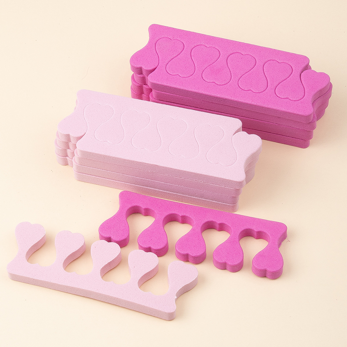 Un paquete de separación de dedos, esponja de algodón de corazón de桃ar, separación de dedos de algodón ecológico, inodoro, EVA transfronterizo.