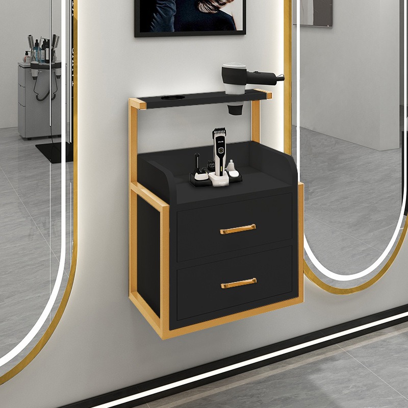 Gabinete de herramientas de peluquería, mesa de corte de pelo especial para salón de peluquería, gabinete de herramientas de peluquería montado en pared, armario de peluquería