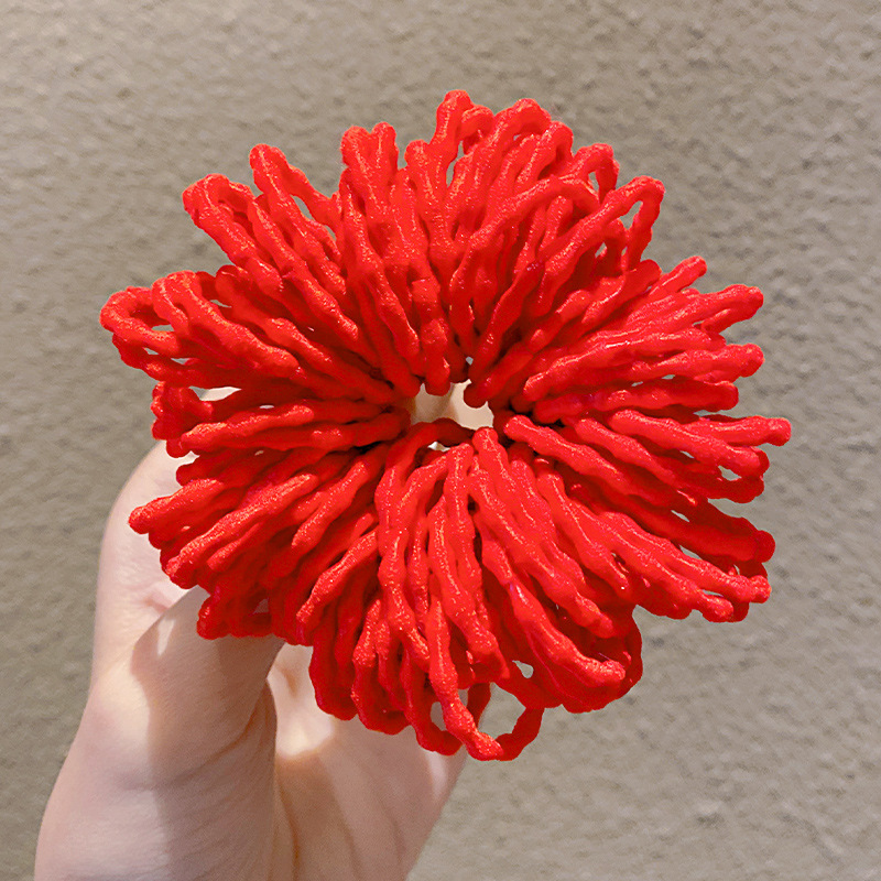 Banda de goma de los niños chino rojo diadema niñas lazo de pelo de bebé no duele el pelo Año Nuevo año pelo banda accesorios para el pelo