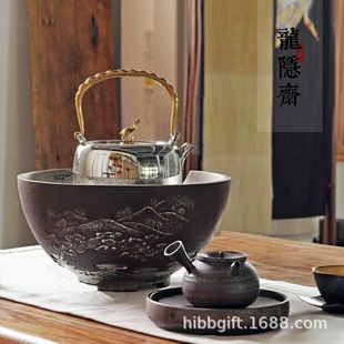 Longyinzhai electric ceramic stove tea cooker household iron silver-coated mute tea cooker iron pot ceramic tea cooker one-piece delivery