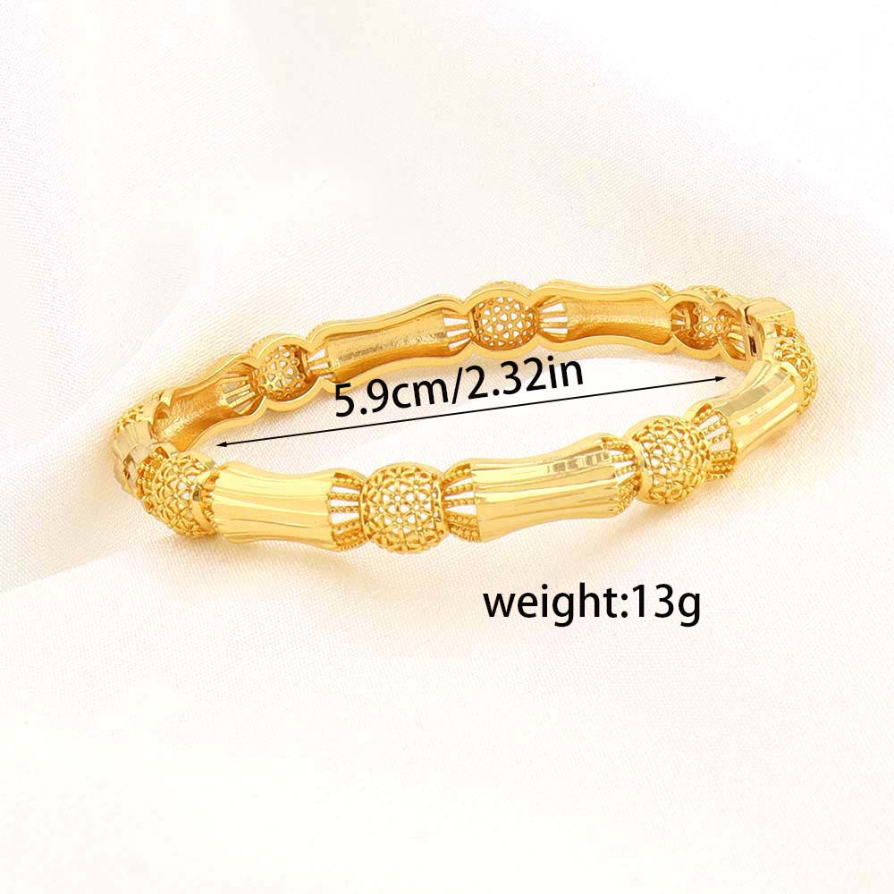 16g Weight Bangle Classification Copper Chain Material Copper Plating 18K Gold Ladies' Bracelet Temperament Entry Lux Hollow Small Waist Dubai Bridal Wedding Jewelry Wholesale