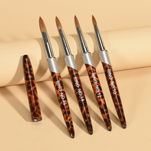 跨境豹纹笔杆 美甲水晶雕花笔爆款美甲笔刷套装新款4支彩绘笔批发