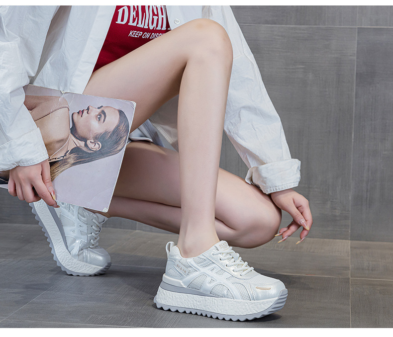 Giày sneaker nữ đế dày chunky phong cách thể thao thời trang mới thu 2026 — M2878 đen, M 2878m màu, M2878 màu đỏ, M2878 màu xanh lá cây chi tiết 28