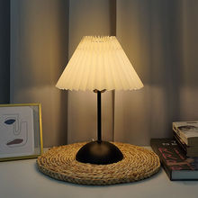 复古台灯民宿舍卧室睡眠床头灯氛围百褶遥控小夜灯婴儿喂奶批发