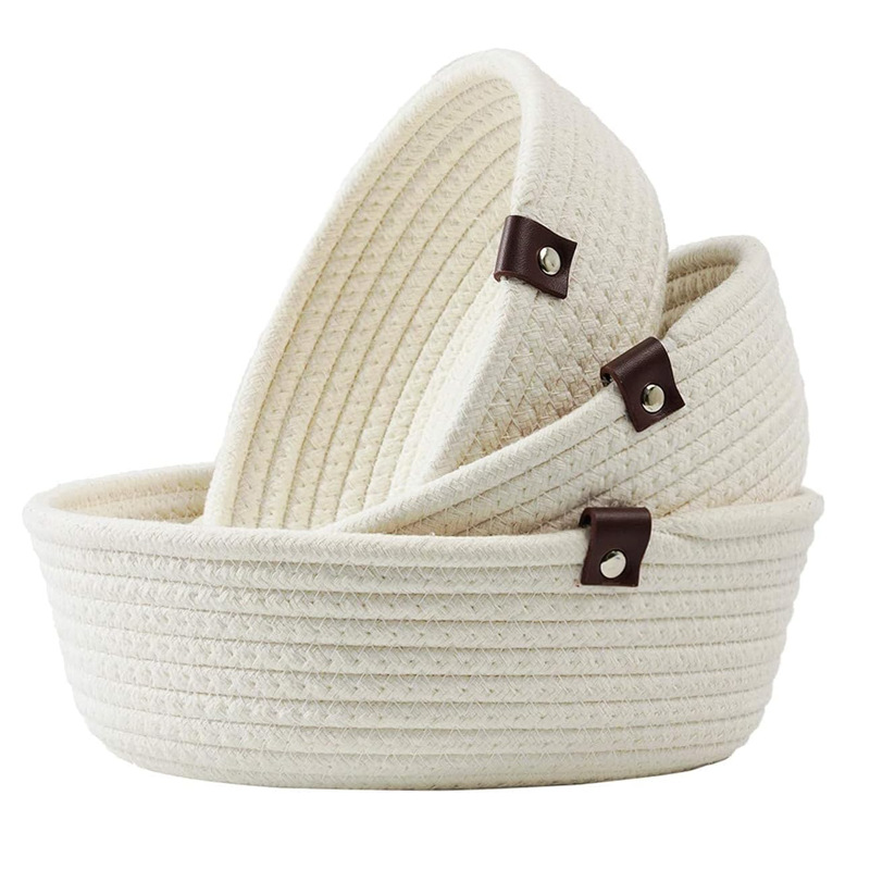 INS Storage Desk Hand-woven Storage Basket Storage Basket for Miscellaneous Books Storage Basket Storage Basket