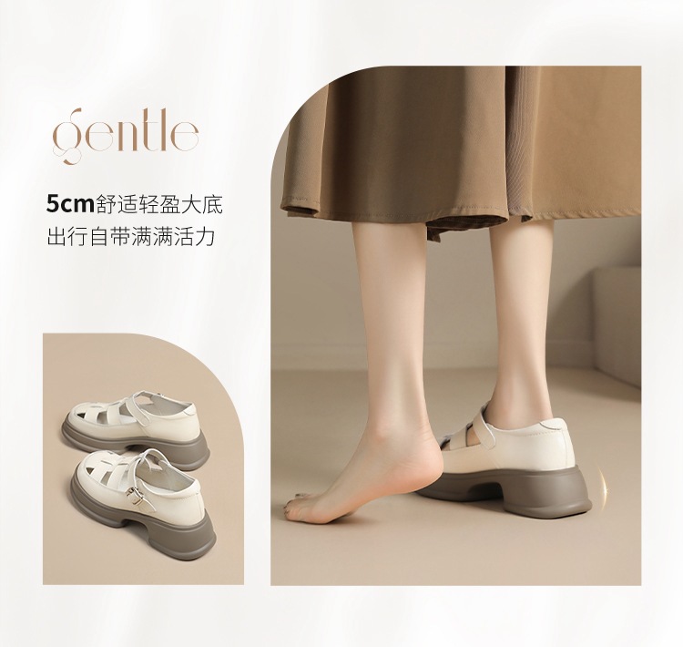 Dép sandal La Mã nữ đế dày da thật bít mũi — BK153 màu đen chi tiết 5