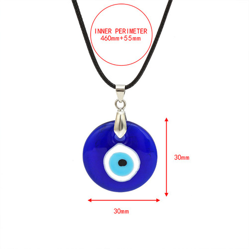 Foreign trade cross-border devil's eye blue glass pendant Turkish blue eye jewelry clavicle chain simple necklace
